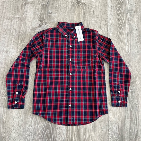 Janie and Jack Tartan Poplin Shirt NWT - Picture 5 of 6